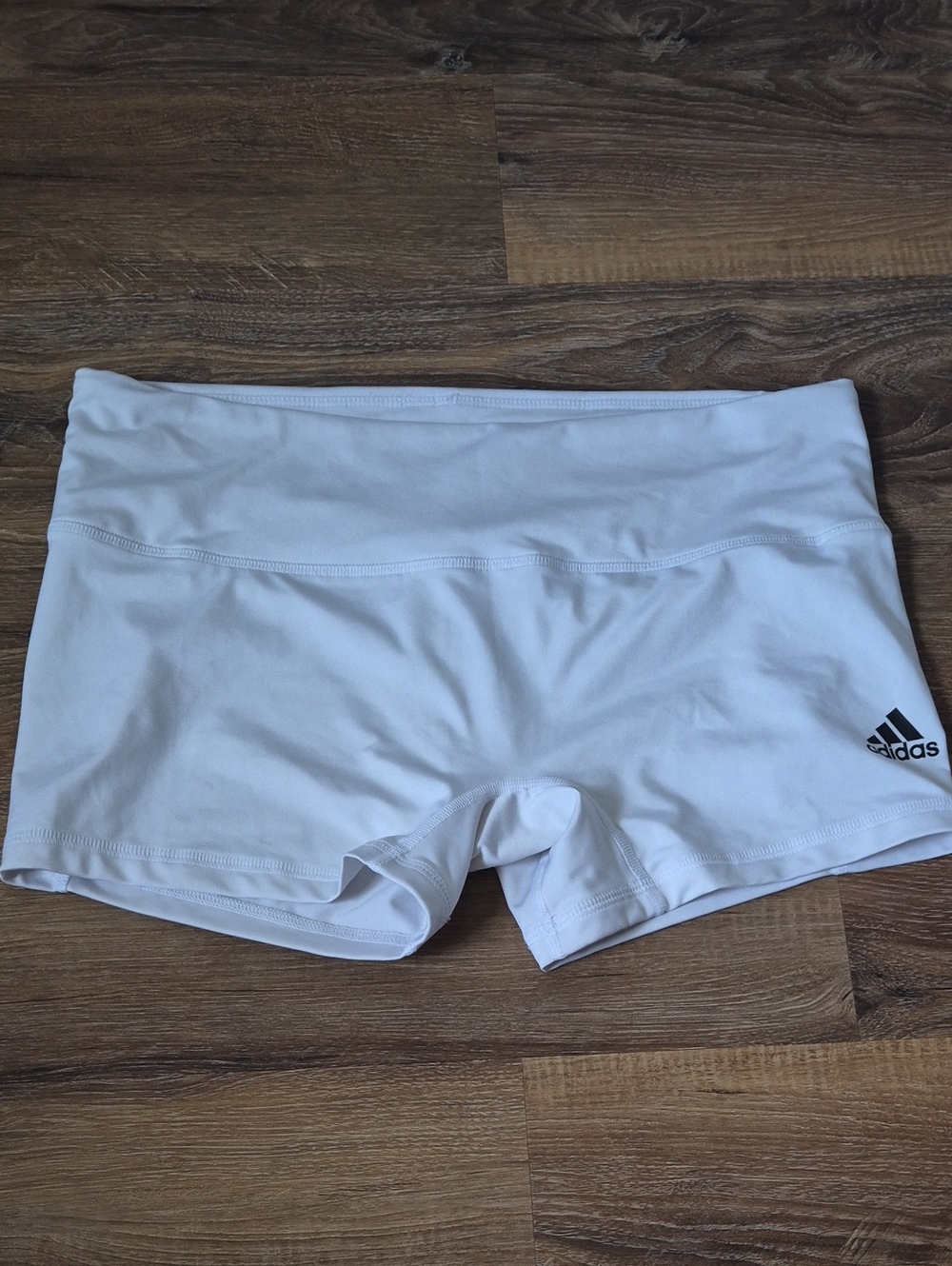 Adidas White High Waisted Athletic Volleyball Compression Shorts Women's XL